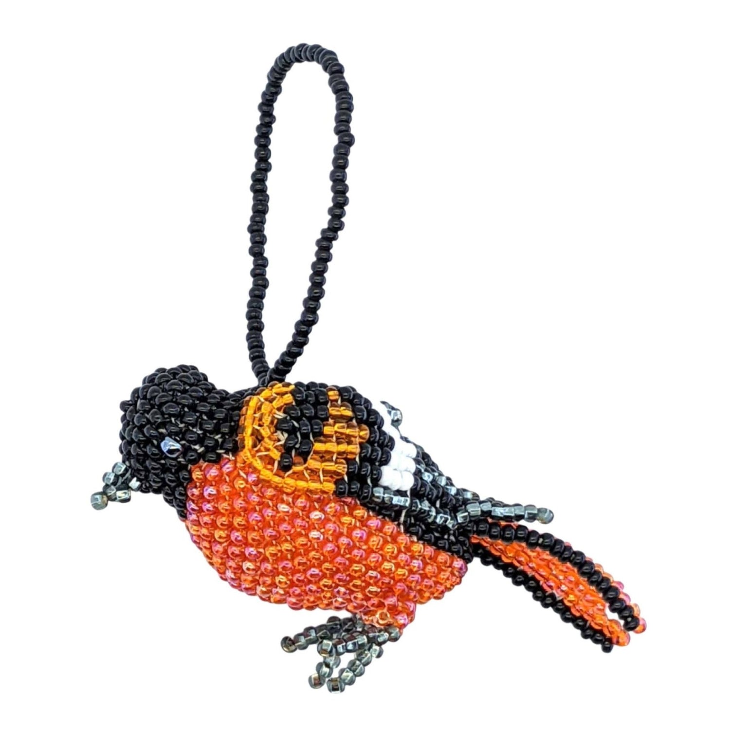 Baltimore Oriole Beaded Bird Ornament - A Thread of Hope Guatemalan Fair Trade