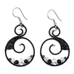 Black and White Celestina Beaded Earrings - A Thread of Hope Guatemalan Fair Trade