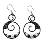 Black and White Celestina Beaded Earrings - A Thread of Hope Guatemalan Fair Trade