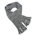 Black and White Log Cabin Weave Lightweight Bamboo Handwoven Scarf 8 x 68 - A Thread of Hope Guatemalan Fair Trade