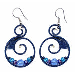 Blues Celestina Beaded Earrings - A Thread of Hope Guatemalan Fair Trade