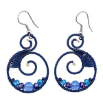 Blues Celestina Beaded Earrings - A Thread of Hope Guatemalan Fair Trade