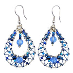 Blues Esperanza Dreamcatcher Beaded Earrings - A Thread of Hope Guatemalan Fair Trade