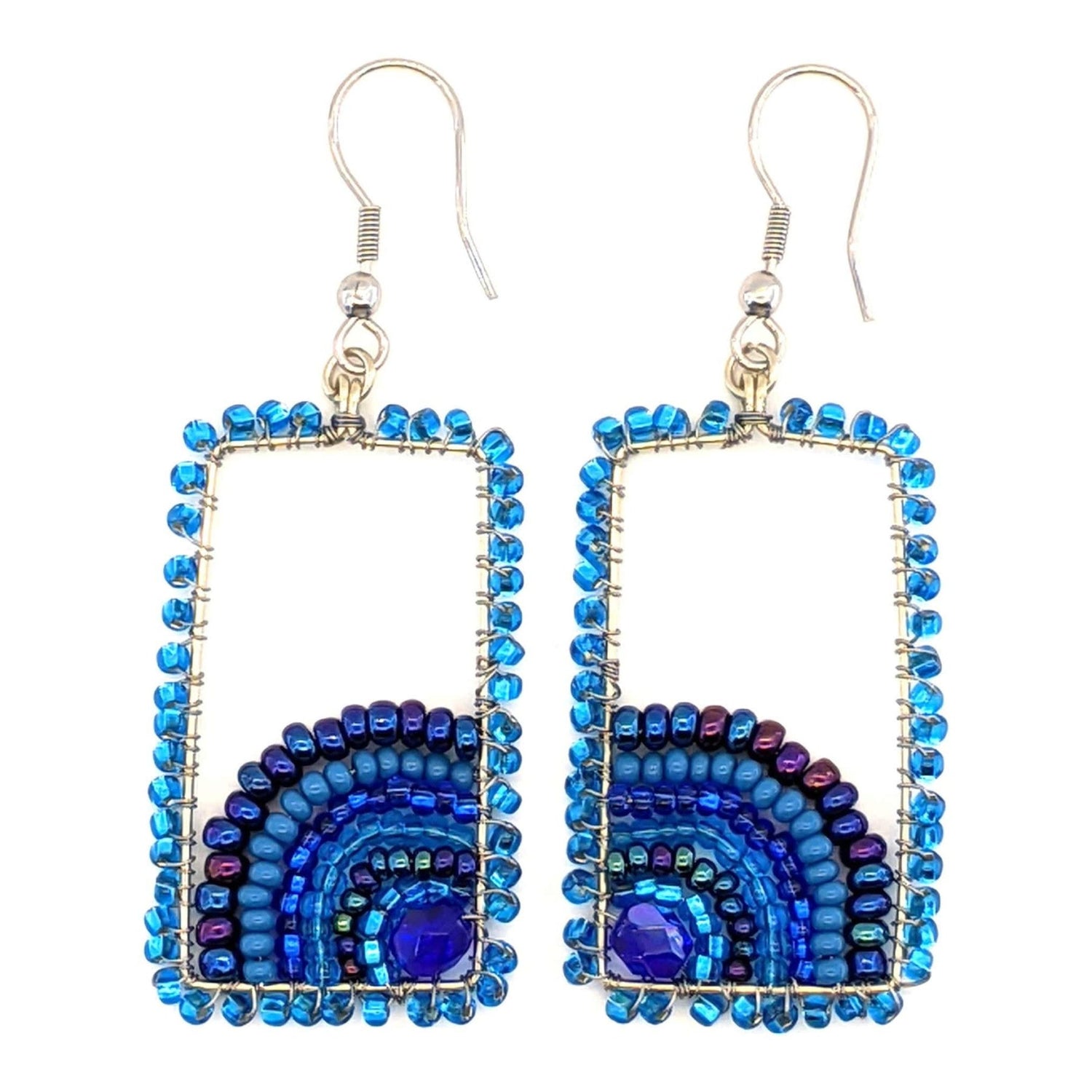 Blues Julieta Beaded Earrings - A Thread of Hope Guatemalan Fair Trade