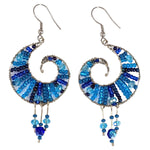 Blues Koru Beaded Earrings - A Thread of Hope Guatemalan Fair Trade