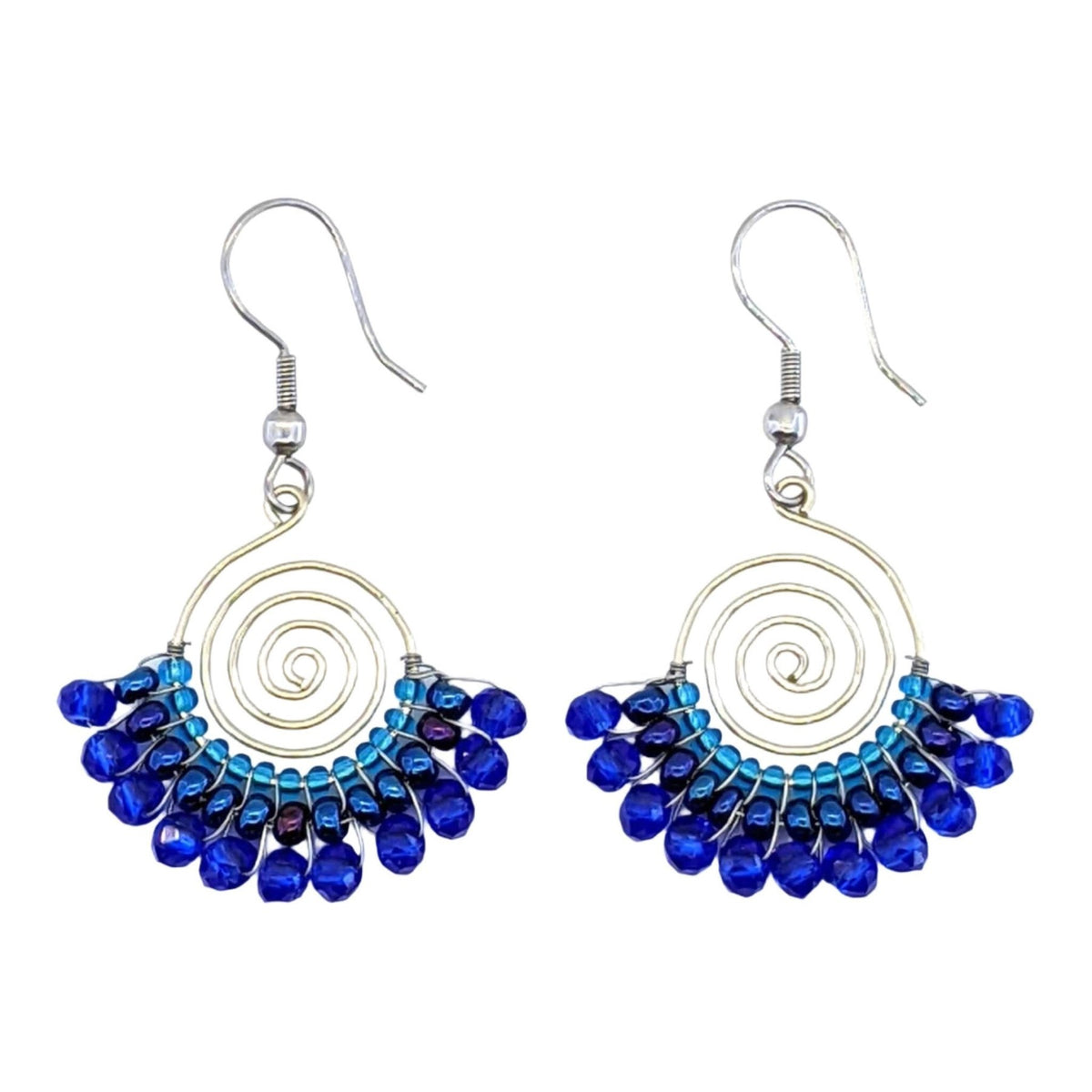 Blues Lucia Beaded Earrings - A Thread of Hope Guatemalan Fair Trade