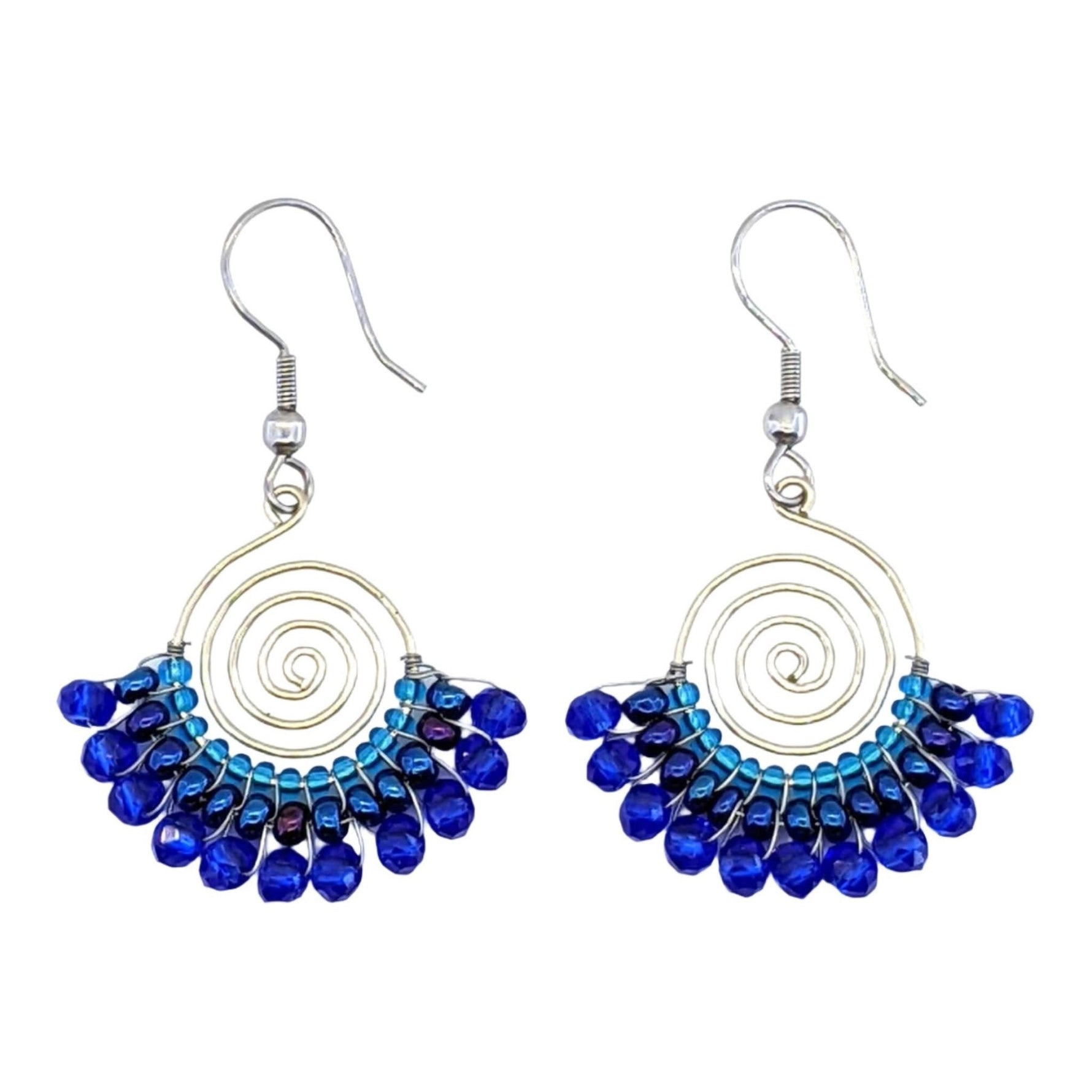 Blues Lucia Beaded Earrings - A Thread of Hope Guatemalan Fair Trade