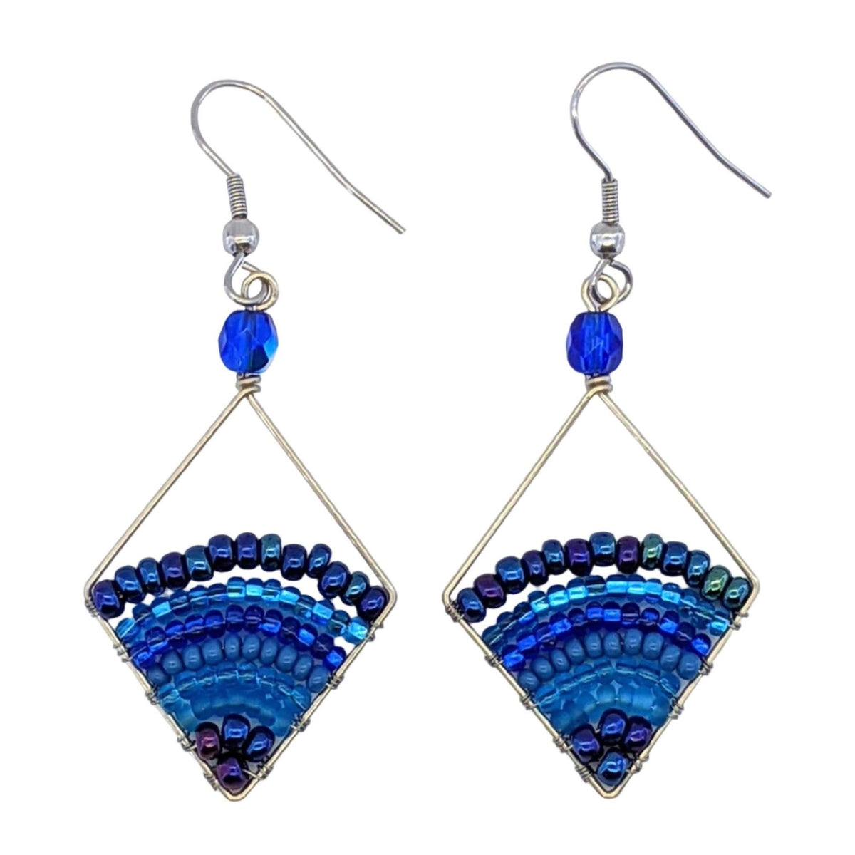 Blues Miranda Beaded Earrings - A Thread of Hope Guatemalan Fair Trade