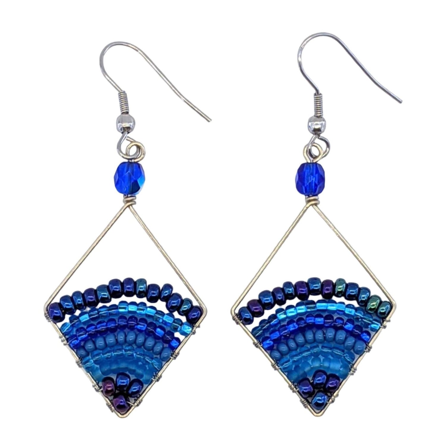 Blues Miranda Beaded Earrings - A Thread of Hope Guatemalan Fair Trade