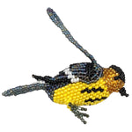 Cape May Warbler Beaded Bird Ornament - A Thread of Hope Guatemalan Fair Trade