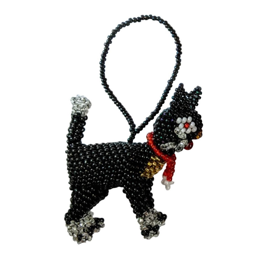 Cat Beaded Christmas Ornament - A Thread of Hope Guatemalan Fair Trade
