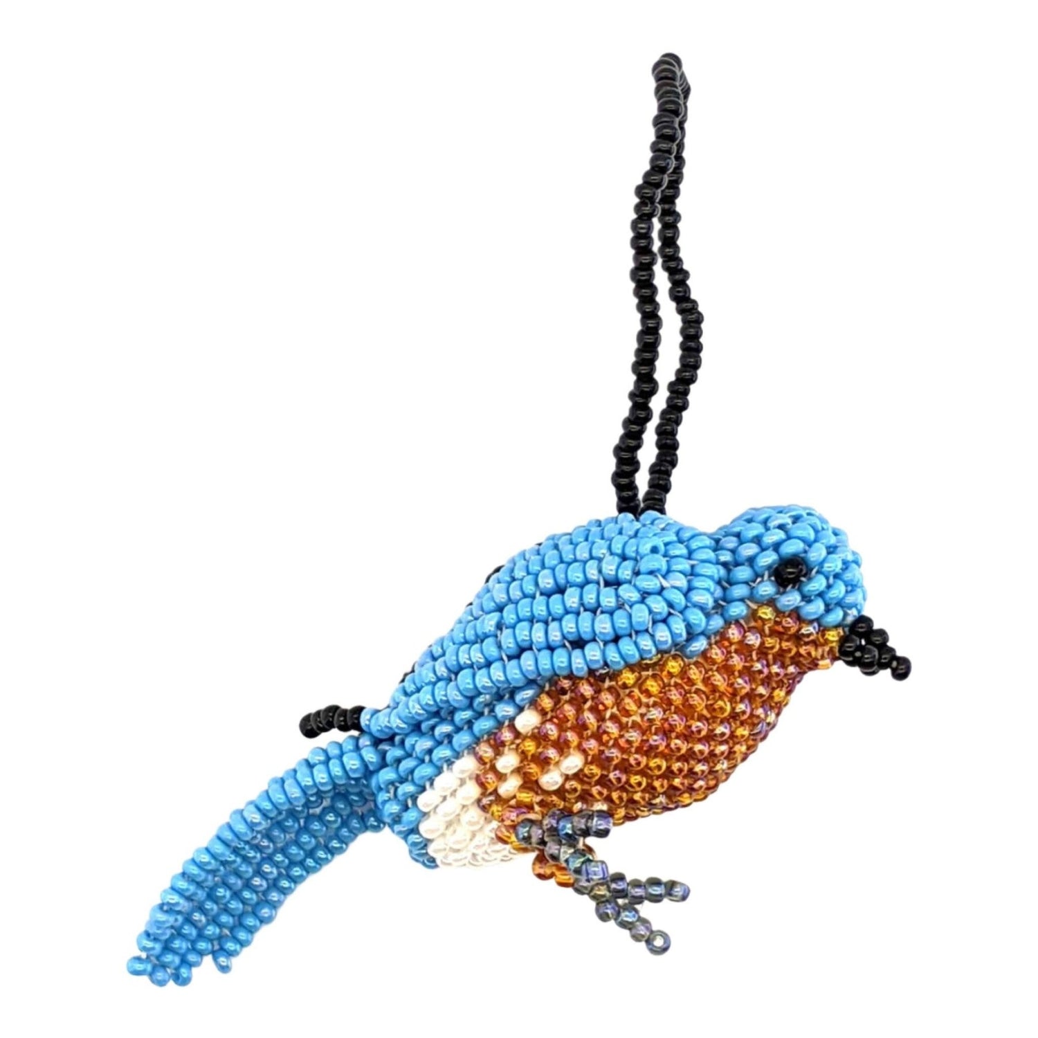 Eastern Bluebird Beaded Bird Ornament - A Thread of Hope Guatemalan Fair Trade