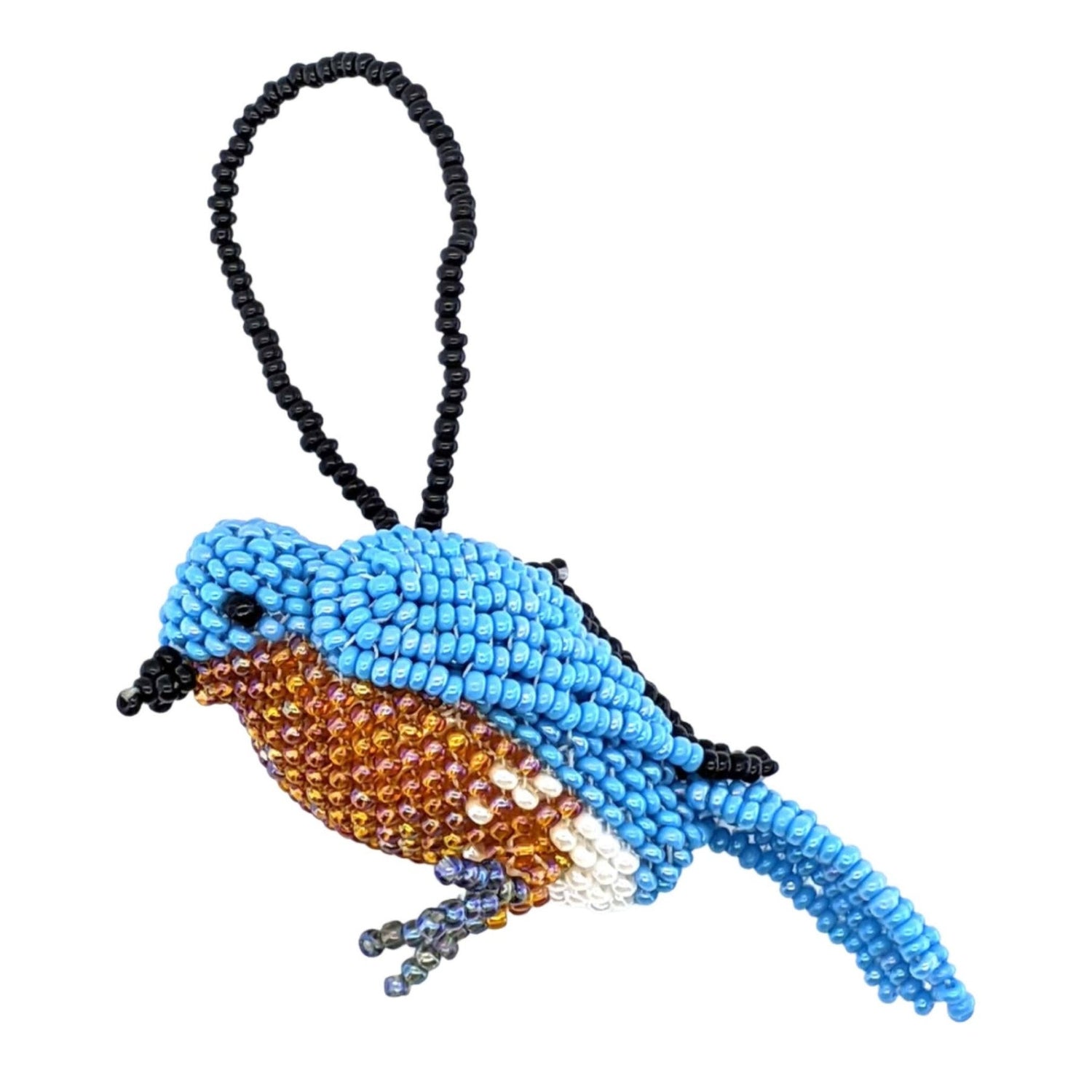 Eastern Bluebird Beaded Bird Ornament - A Thread of Hope Guatemalan Fair Trade