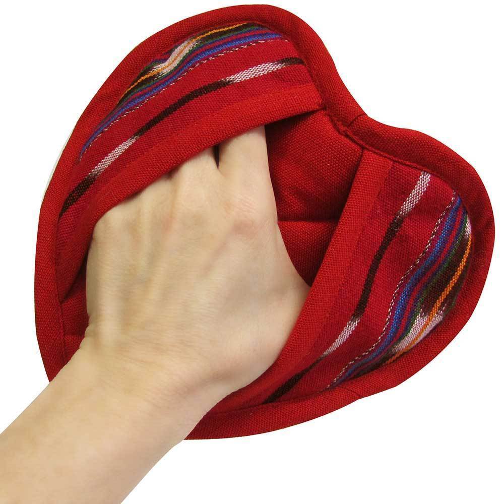 Festive Heart Pot Holder - A Thread of Hope Guatemalan Fair Trade