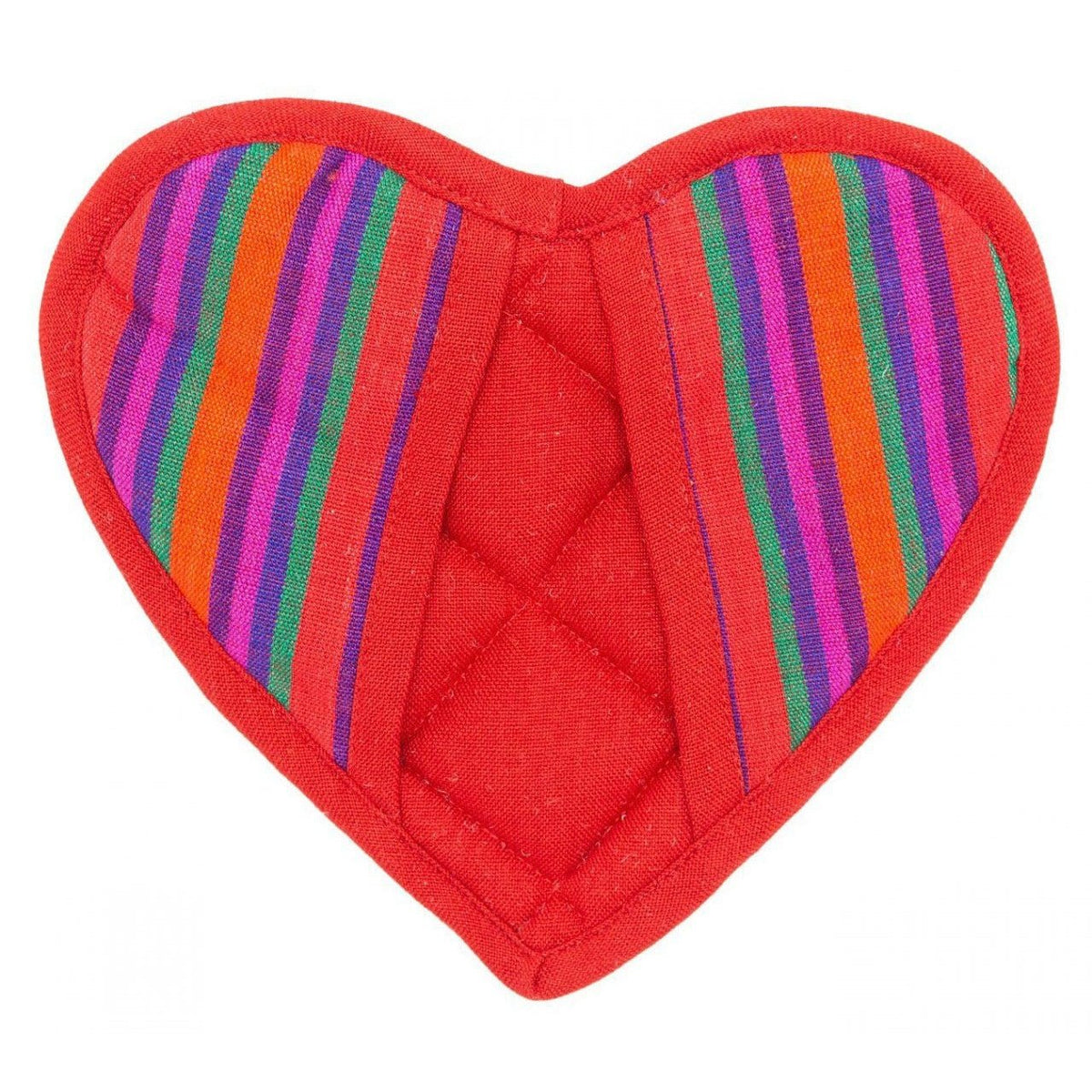 Festive Heart Pot Holder - A Thread of Hope Guatemalan Fair Trade