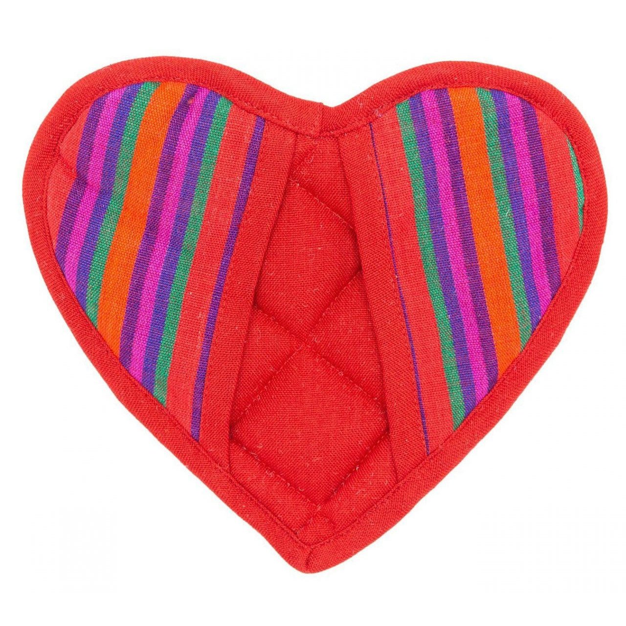 Festive Heart Pot Holder - A Thread of Hope Guatemalan Fair Trade