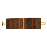 Golds and Browns Wide Woven Stripes Beaded Bracelet - A Thread of Hope Guatemalan Fair Trade