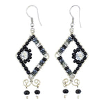 Gray, Black and White Serena Beaded Earrings - A Thread of Hope Guatemalan Fair Trade