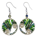 Greens Aurora Beaded Earrings - A Thread of Hope Guatemalan Fair Trade