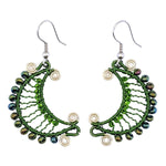 Greens Crescent Moon Earrings - A Thread of Hope Guatemalan Fair Trade