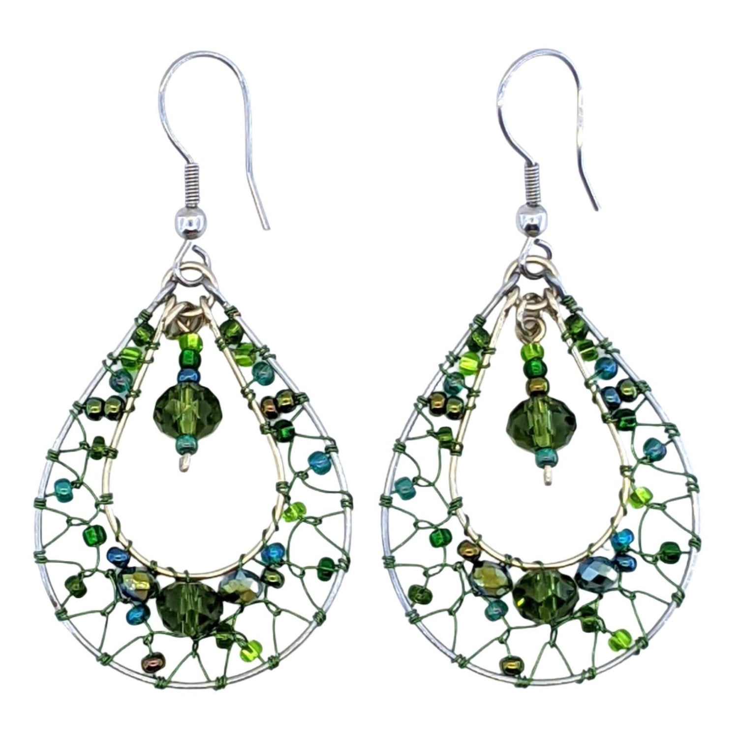 Greens Esperanza Dreamcatcher Beaded Earrings - A Thread of Hope Guatemalan Fair Trade