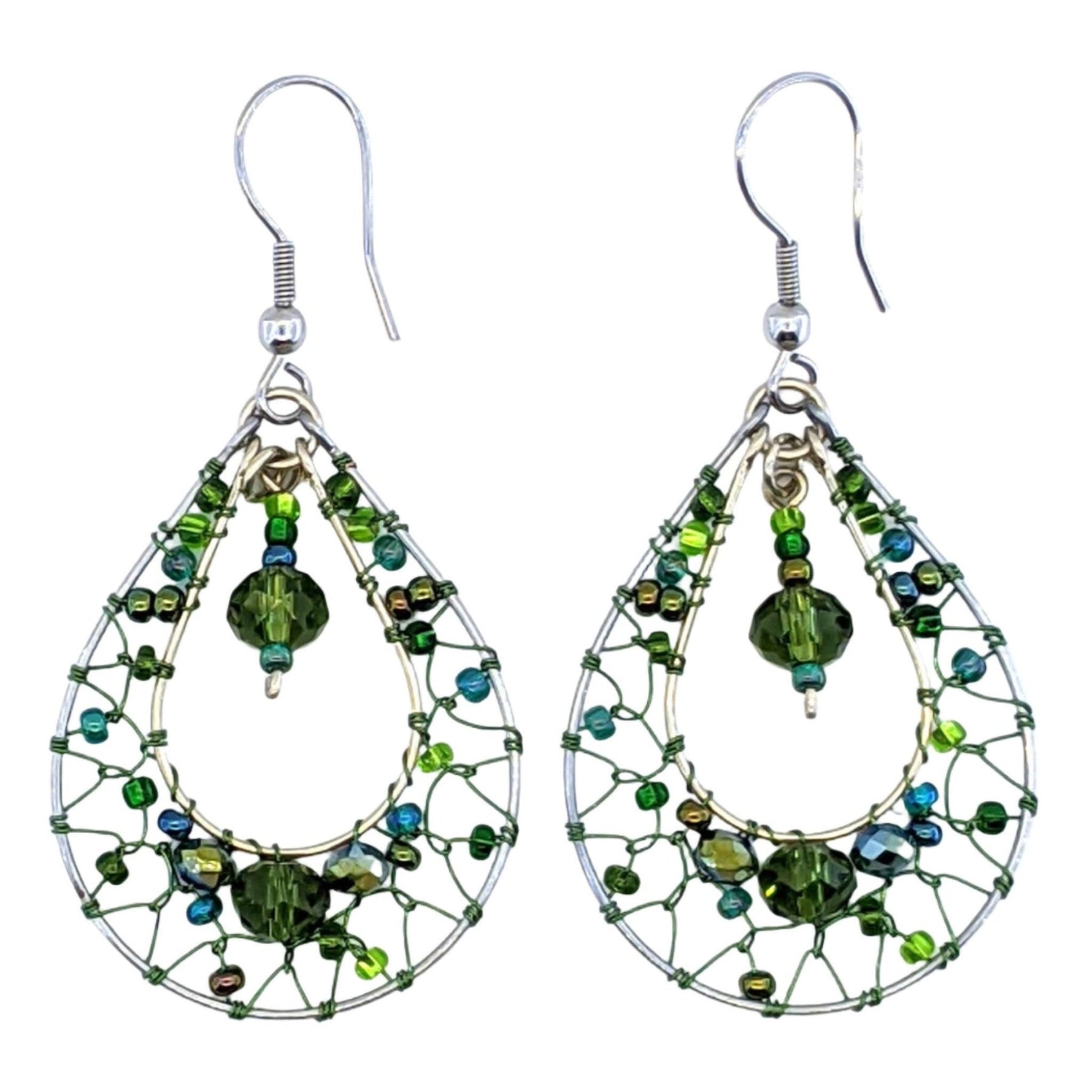 Greens Esperanza Dreamcatcher Beaded Earrings - A Thread of Hope Guatemalan Fair Trade