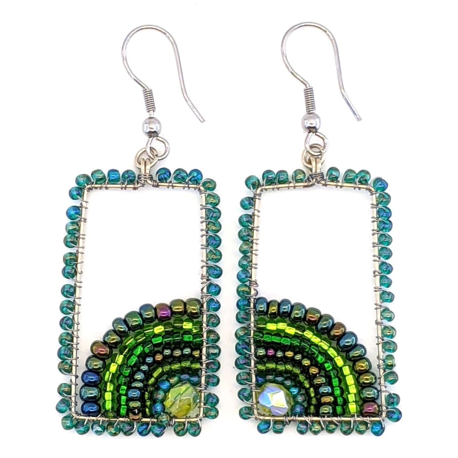 Greens Julieta Beaded Earrings - A Thread of Hope Guatemalan Fair Trade