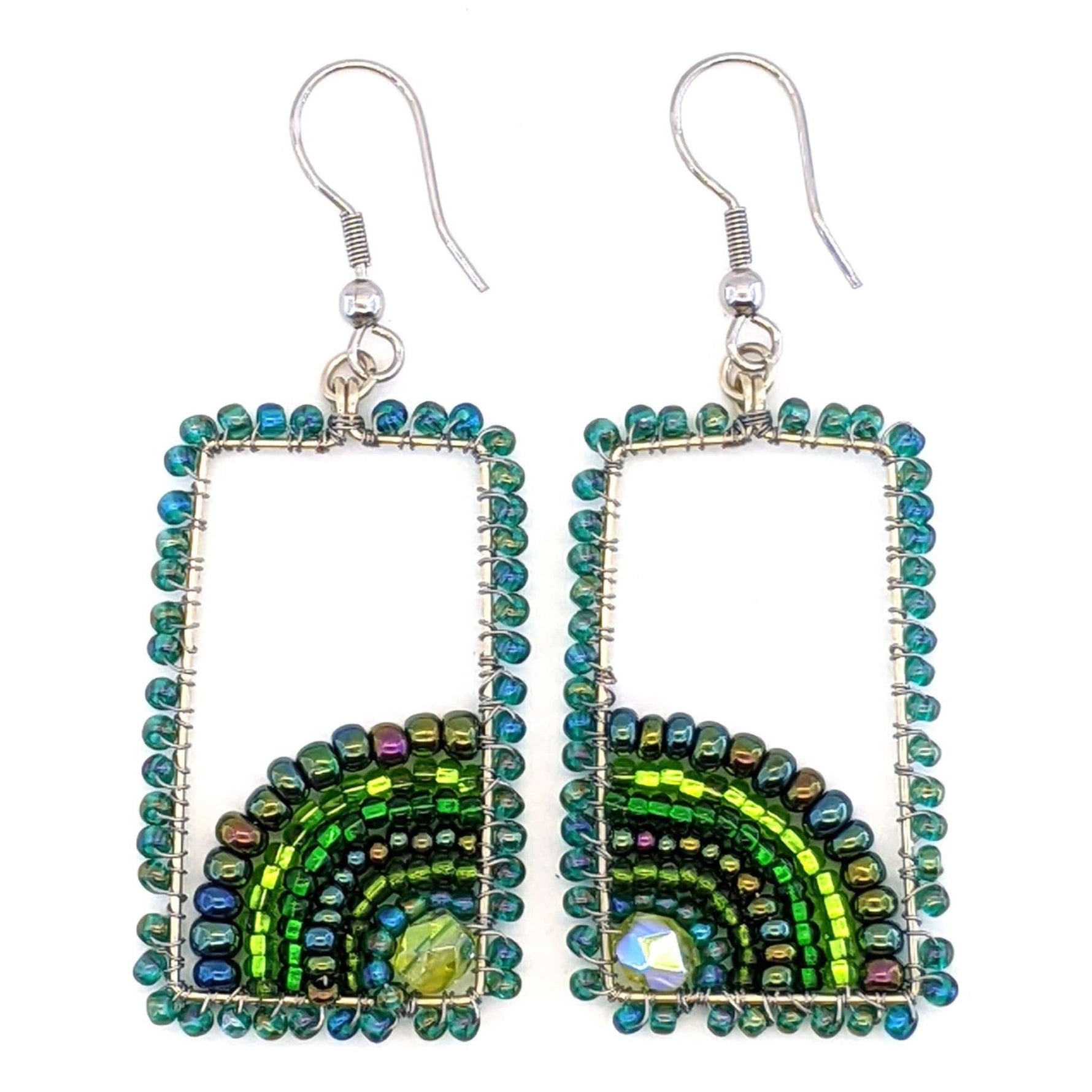 Greens Julieta Beaded Earrings - A Thread of Hope Guatemalan Fair Trade