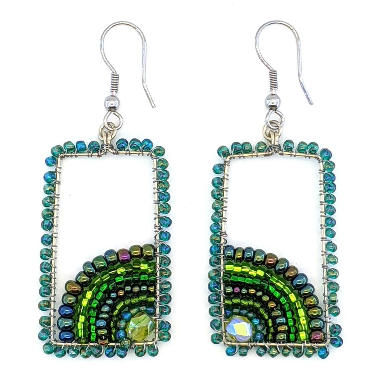 Greens Julieta Beaded Earrings - A Thread of Hope Guatemalan Fair Trade