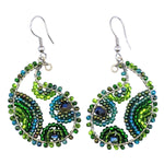 Greens Paisley Beaded Earrings - A Thread of Hope Guatemalan Fair Trade