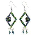 Greens Serena Beaded Earrings - A Thread of Hope Guatemalan Fair Trade