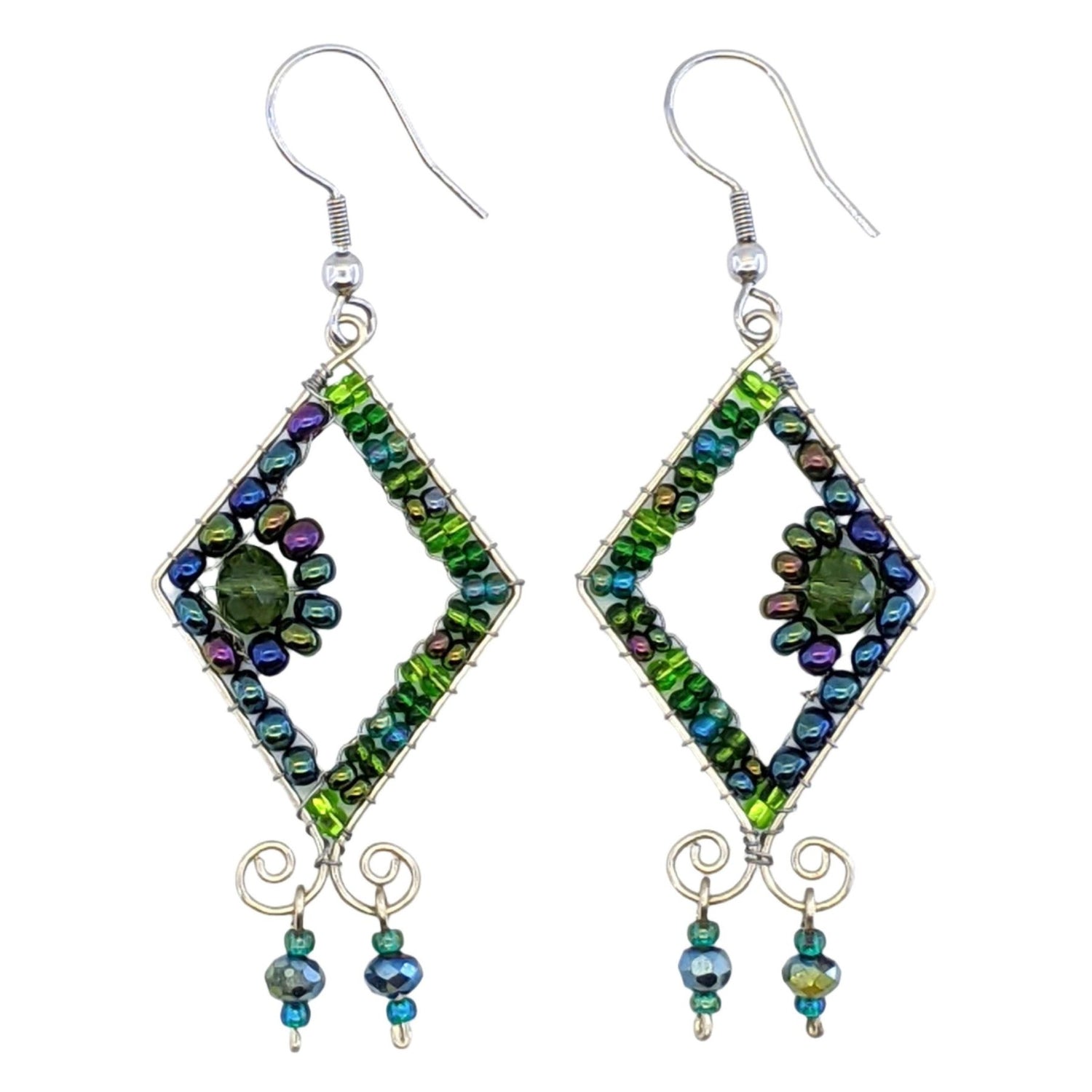 Greens Serena Beaded Earrings - A Thread of Hope Guatemalan Fair Trade