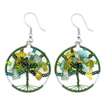 Greens Tree of Life Beaded Earrings - A Thread of Hope Guatemalan Fair Trade
