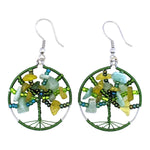 Greens Tree of Life Beaded Earrings - A Thread of Hope Guatemalan Fair Trade