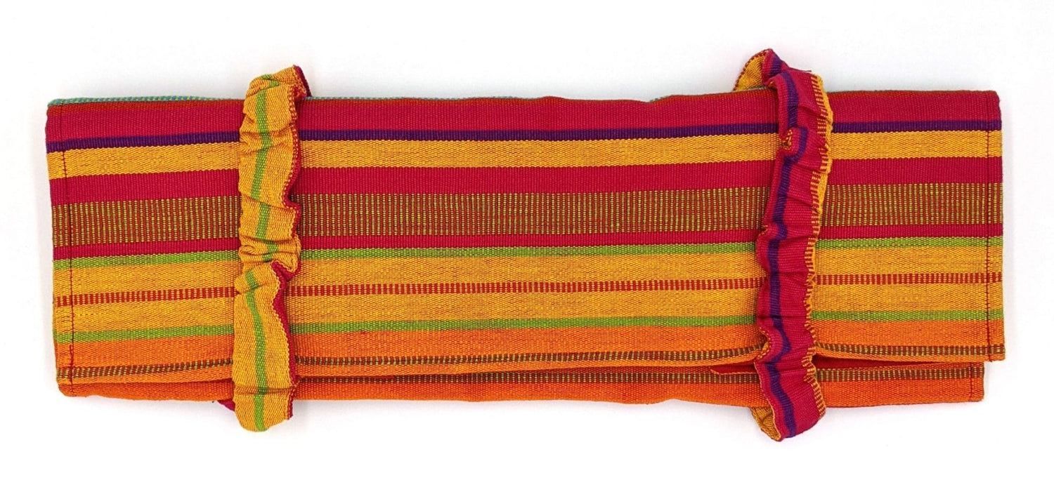 Handwoven Cotton Knitting Needle Organizer - Crafts Bag (can also be used for paint brushes or other craft tools) - A Thread of Hope Guatemalan Fair Trade