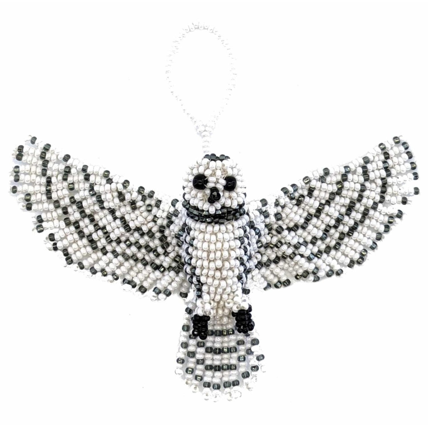 Owl (Snowy Owl) Beaded Ornament - A Thread of Hope Guatemalan Fair Trade