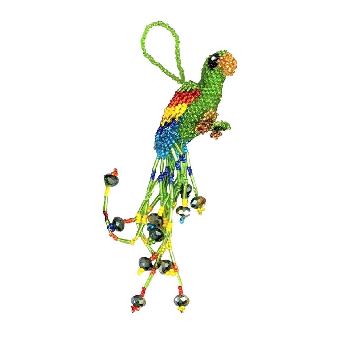 Parrot (Large) Beaded Ornament - A Thread of Hope Guatemalan Fair Trade