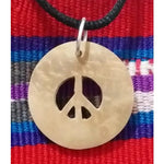 Peace Sign Coco Spirit Hand - Carved Coconut Shell Necklace - A Thread of Hope Guatemalan Fair Trade