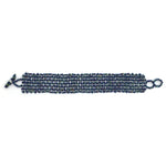 Peacock Blue and Silver White Laura Beaded Bracelet - A Thread of Hope Guatemalan Fair Trade