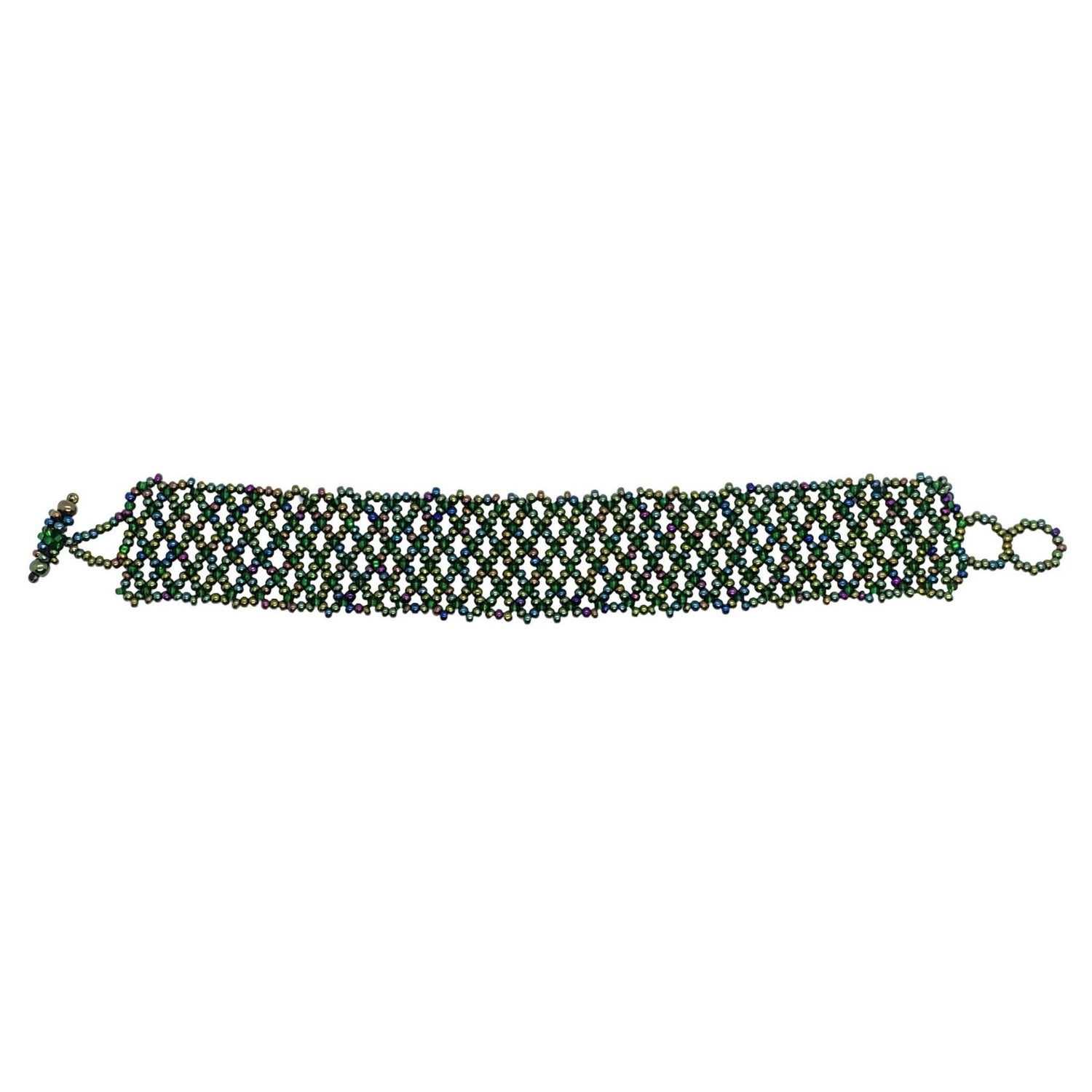 Peacock Green Laura Beaded Bracelet - A Thread of Hope Guatemalan Fair Trade