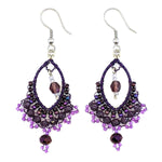 Purples Catarina Beaded Earrings - A Thread of Hope Guatemalan Fair Trade