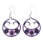 Purples Florecita Beaded Earrings - A Thread of Hope Guatemalan Fair Trade