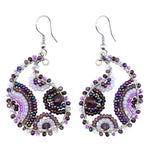 Purples Paisley Beaded Earrings - A Thread of Hope Guatemalan Fair Trade