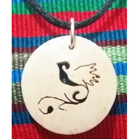 Quetzal Coco Spirit Hand - Carved Coconut Shell Necklace - A Thread of Hope Guatemalan Fair Trade