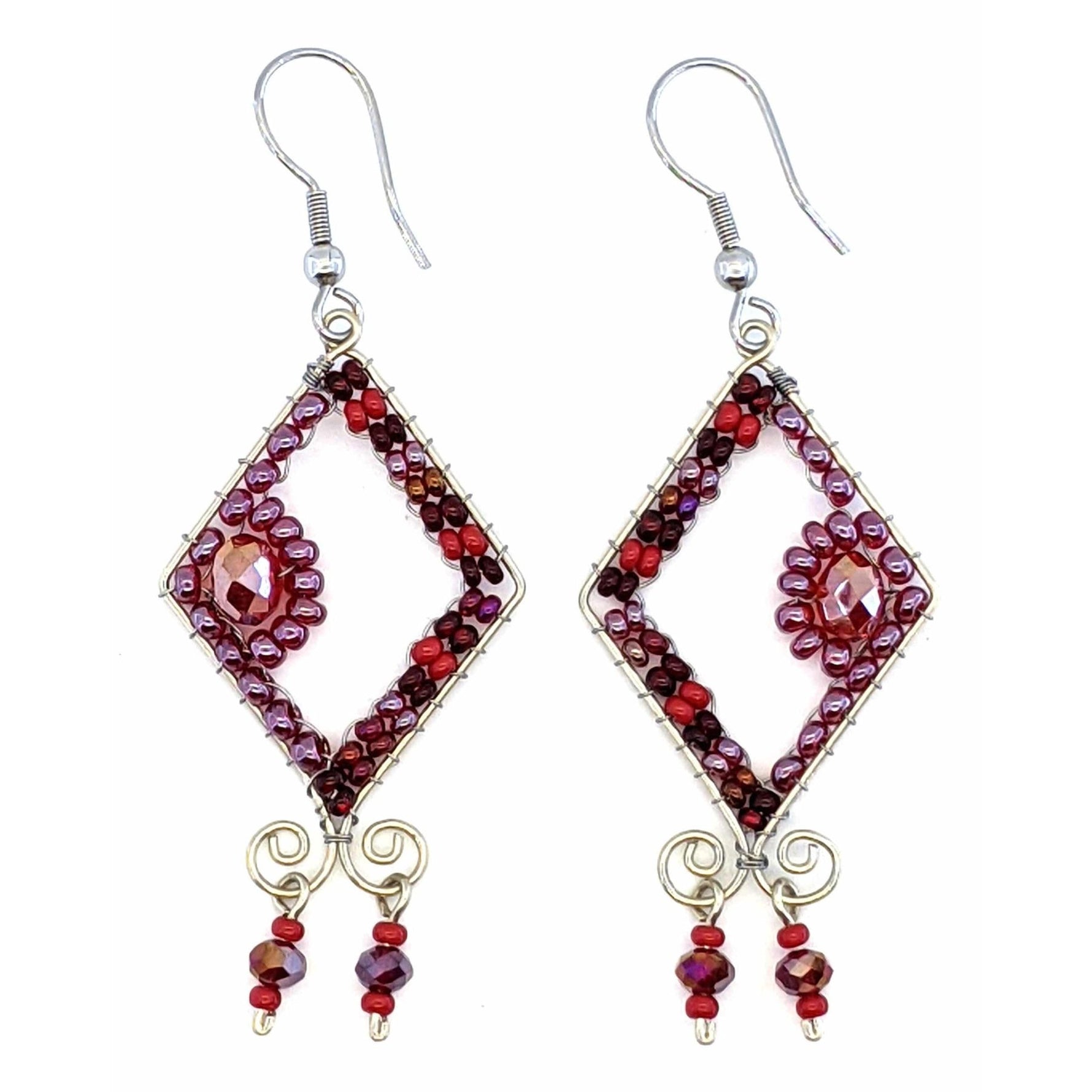 Reds Serena Beaded Earrings - A Thread of Hope Guatemalan Fair Trade