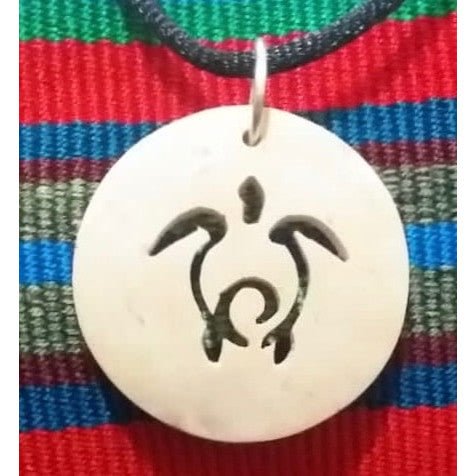 Sea Turtle Coco Spirit Hand - Carved Coconut Shell Necklace - A Thread of Hope Guatemalan Fair Trade