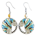 Turquoise, Bronze and Gold Aurora Beaded Earrings - A Thread of Hope Guatemalan Fair Trade
