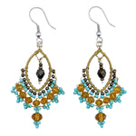 Turquoise, Bronze and Gold Catarina Beaded Earrings - A Thread of Hope Guatemalan Fair Trade