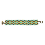 Turquoise, Bronze and Gold Diamonds Beaded Bracelet - A Thread of Hope Guatemalan Fair Trade