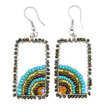 Turquoise, Bronze and Gold Julieta Beaded Earrings - A Thread of Hope Guatemalan Fair Trade